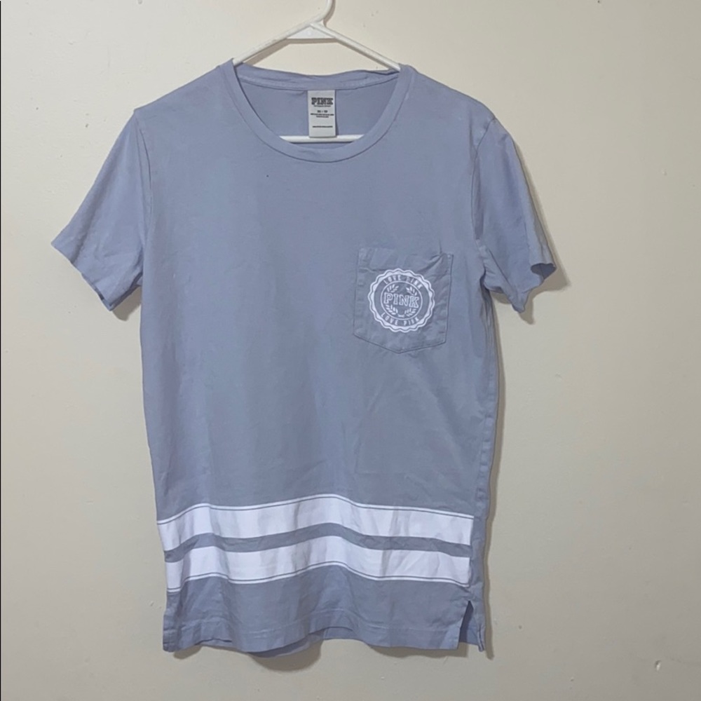 Trendy PINK baby blue shirt